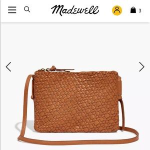Madewell Knotted Crossbody Bag in Woven Leather (desert camel)